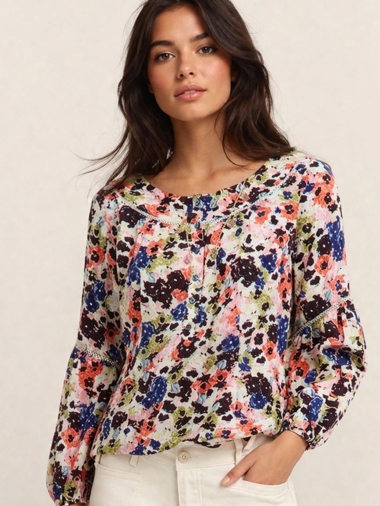 Maeve Tops - Anthropologie MAEVE Pansy Fields Floral Blouse